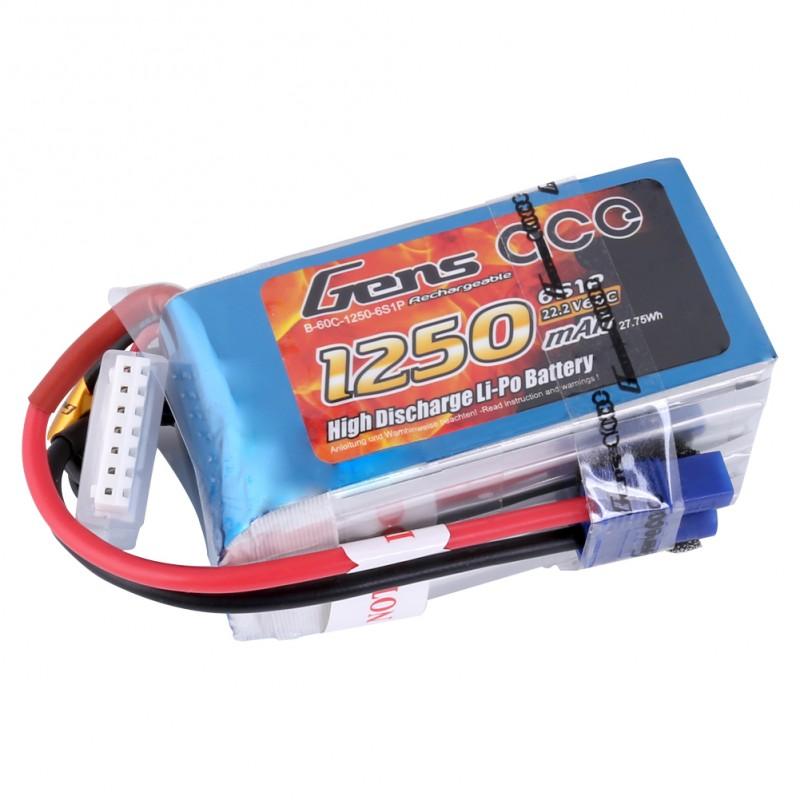Gens ace  1250mAh 22,2V 60C 6S1P Lipo Battery Pack