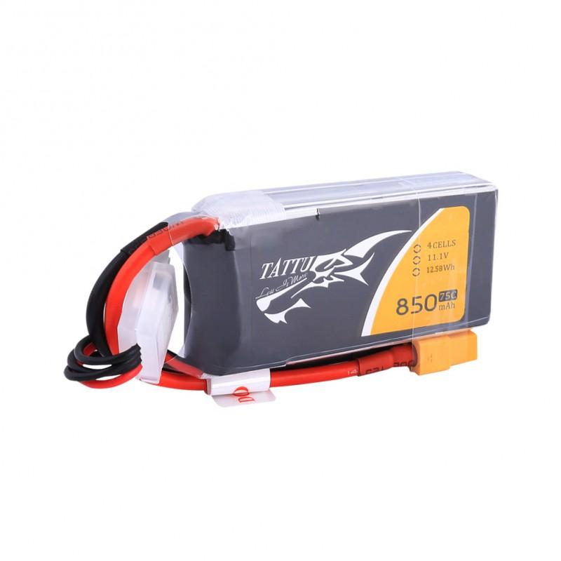 Gens Ace   850mAh 14.8V 75C 4S1P TATTU Lipo Battery Pack with XT60