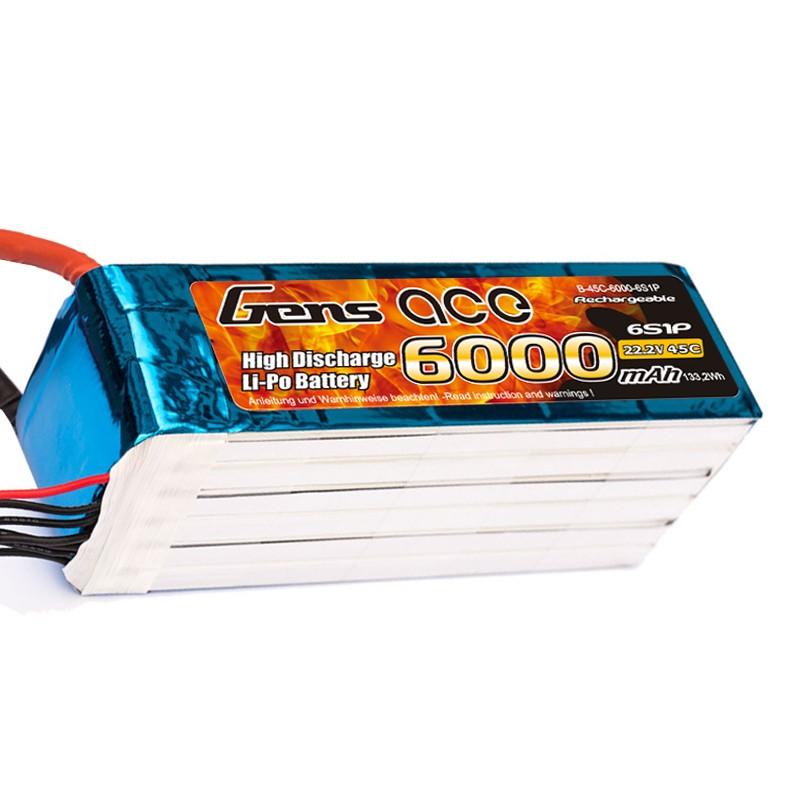 Gens ace  6000mAh 22,2V 45C 6S1P Lipo Battery Pack