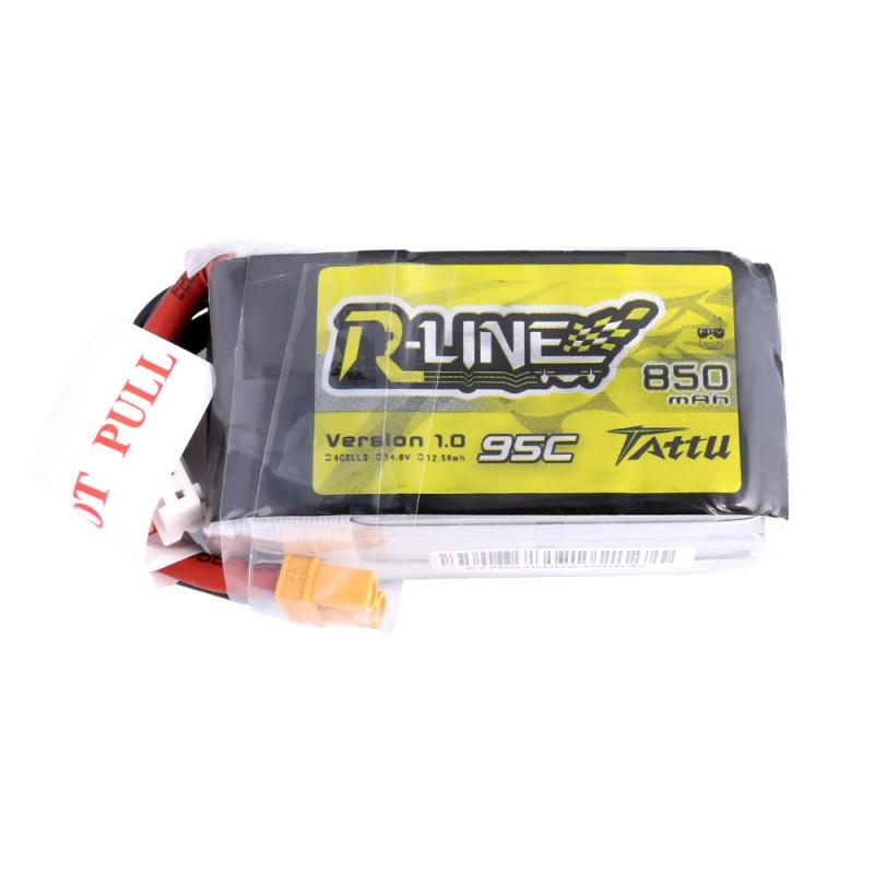 Gens Ace   850mAh 14.8V 95C 4S1P TATTU R-Line Lipo Battery Pack with XT60