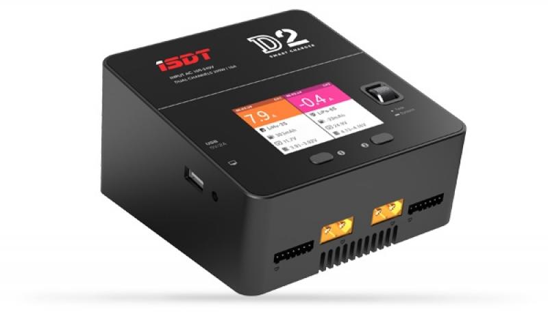 iSDT DUO SMART CHARGER D2 - 200W, 12A, 2x6S Lipo, integriertes Netzteil